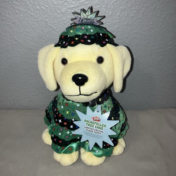 Christmas Plush New Nwt Raising Canes Rockefeller Xmas Tree Cane Puppy Dog 2023 - Picture 1 of 6